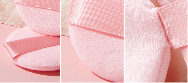 Sweetbear Flocking Puff Cosmetic Face Loose Mineral Powder Puff Private Label Soft Round Makeup Tool Velvet Cotton Powder Puff TX30