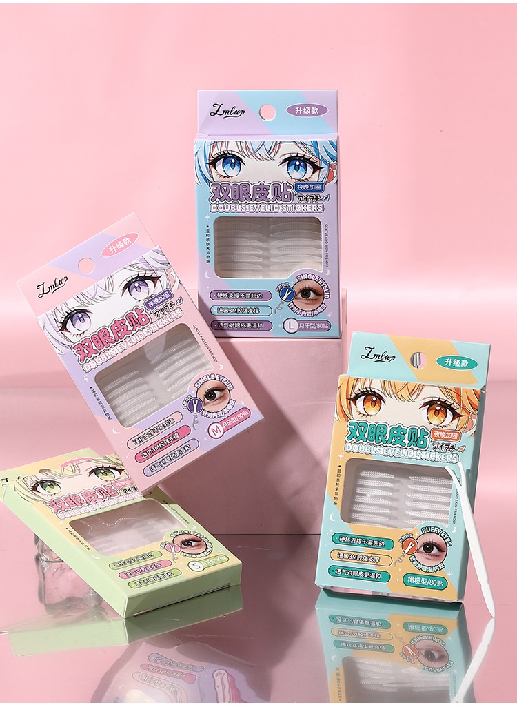Natural Sticky Waterproof Lace Double Eyelid Tape Clear Stripe Big Eyes Invisible Double Eyelid Stickers Eye Lift Makeup Tool Y034