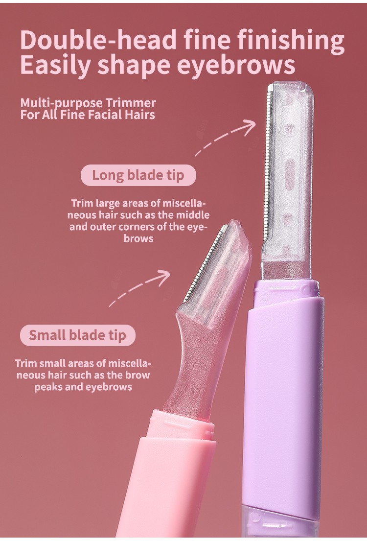 Facial Hair Removal Women Face Double End Eyebrow Razor Trimmer Custom Eyebrow Razor Hair Trimmer Shaper TX23
