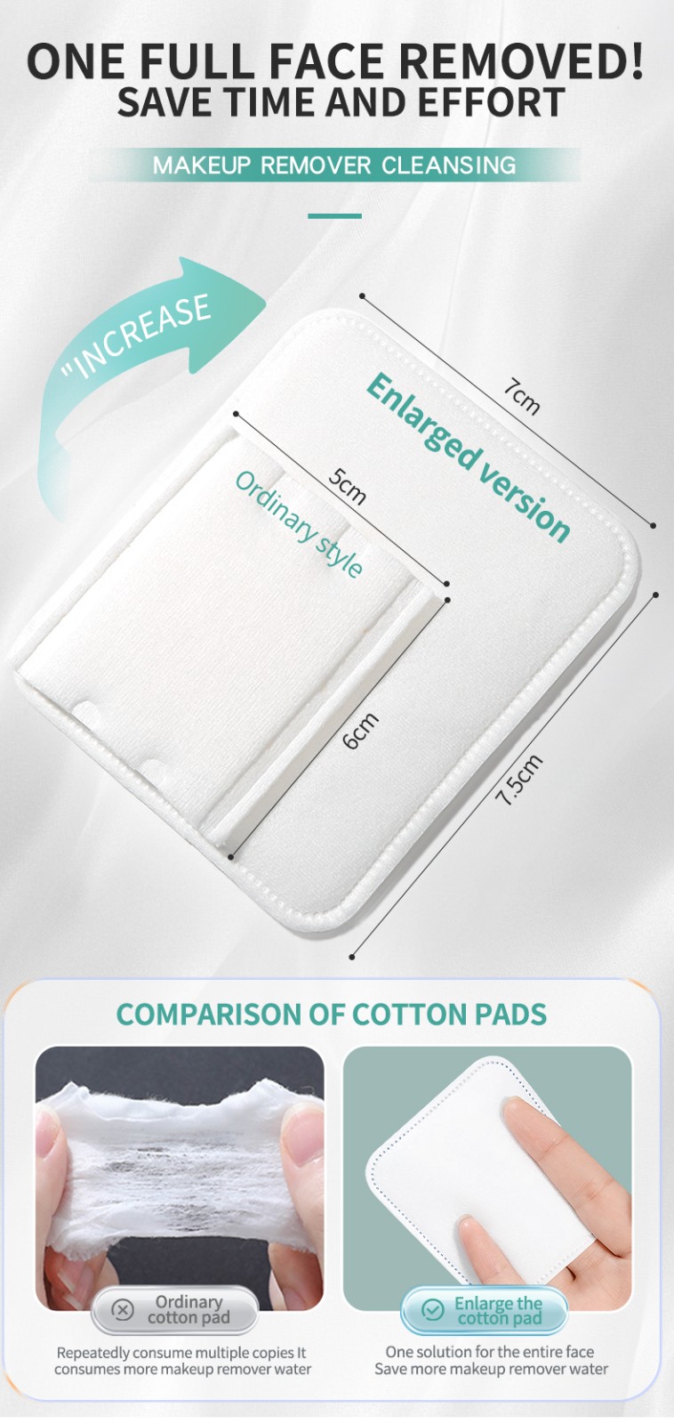 Wholesale Absorbent 100% Pure Cotton Facial Makeup Pads Makeup Remover Pads Cotton Cosmetic Face Pads for Beauty Skincare Care V23 V24 V25