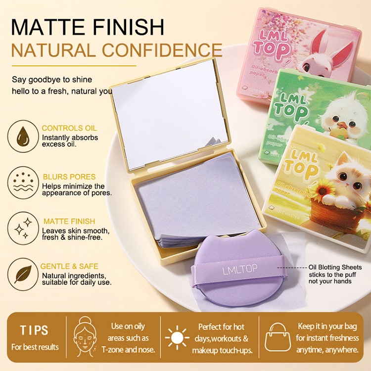 LMLTOP High Quality Smooth Blotting Oil Absorbing Sheets Oil Control Blotting Tissue Makeup Facial Skin Care Paper Y008