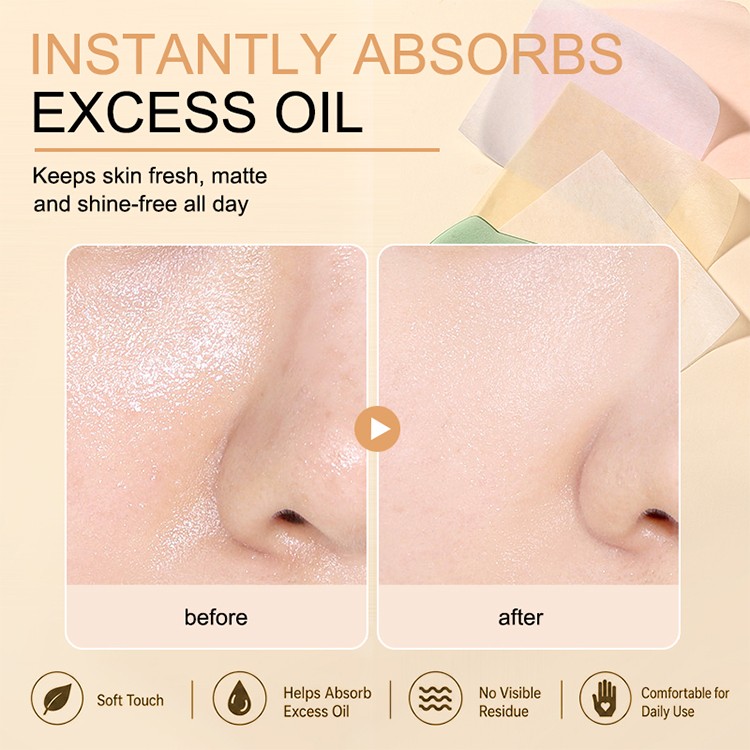 LMLTOP High Quality Smooth Blotting Oil Absorbing Sheets Oil Control Blotting Tissue Makeup Facial Skin Care Paper Y008