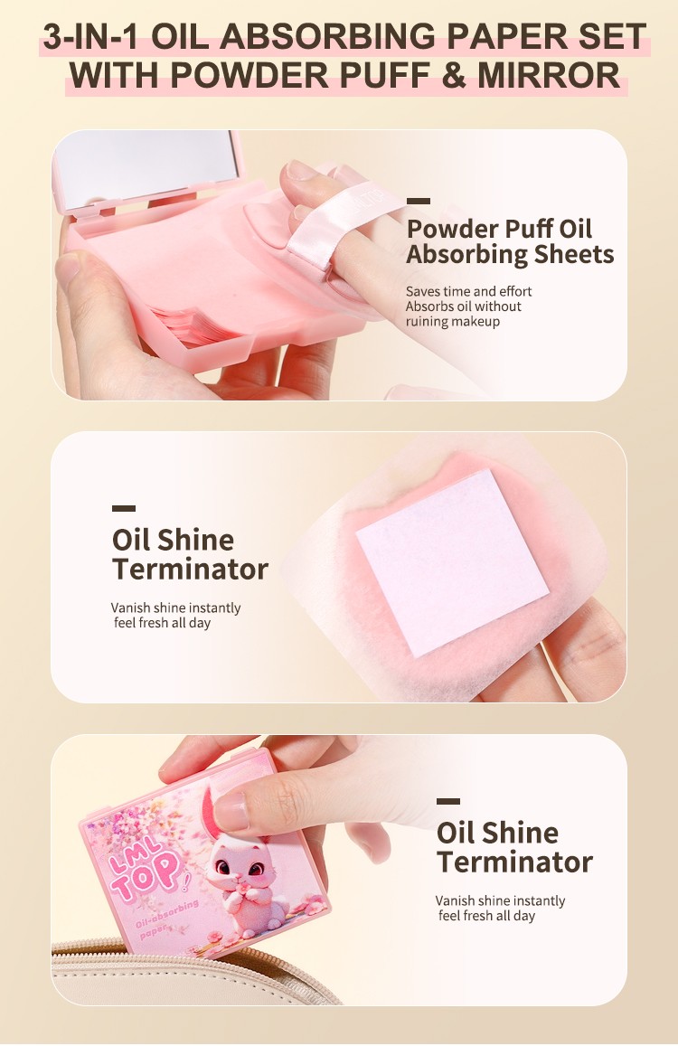 LMLTOP High Quality Smooth Blotting Oil Absorbing Sheets Oil Control Blotting Tissue Makeup Facial Skin Care Paper Y008