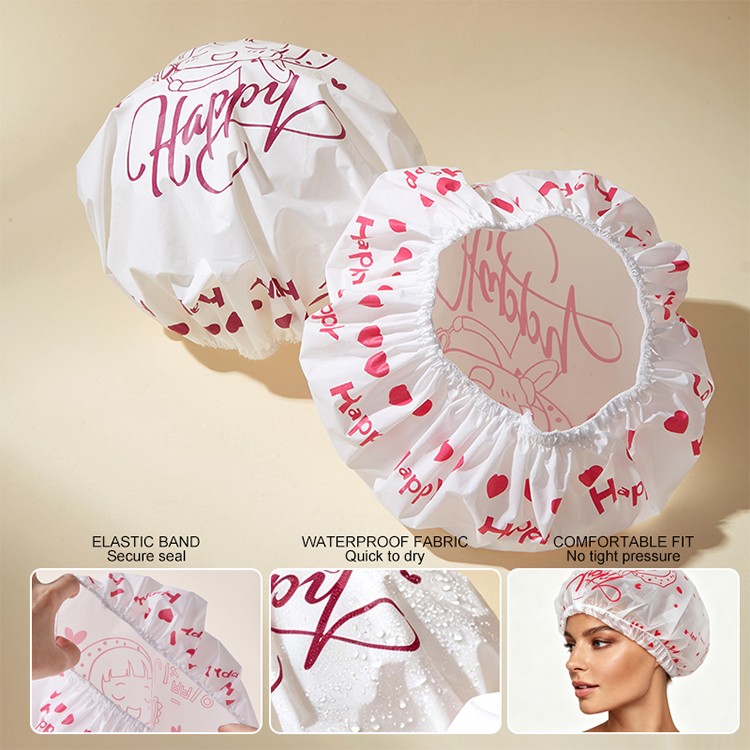 LMLTOP Adult Summer Waterproof Bathing Cap-Eco-Friendly PE Adjustable Single Layer Pure Color Hair Spa Salon Shower Cap Y040