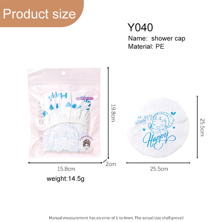 LMLTOP Adult Summer Waterproof Bathing Cap-Eco-Friendly PE Adjustable Single Layer Pure Color Hair Spa Salon Shower Cap Y040