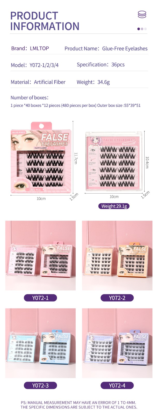 FREE shipping capped at US$20 arrow-logo LMLTOP Lash Clusters Kit Segmented self-adhesive eyelashes for Beginners Eyelash Clusters Kit Lashes Clusters Kit Cluster Lashes Y072