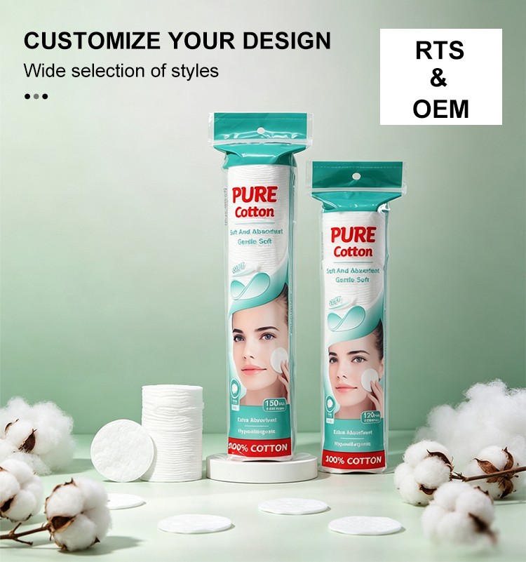 Wholesale Disposable Facial Cleansing 3 Layer High Quality Cotton Pads for Makeup Remover Skin Care Cosmetic V21 V22