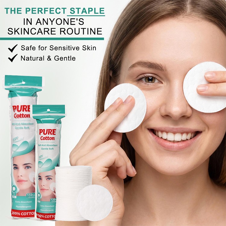 Wholesale Disposable Facial Cleansing 3 Layer High Quality Cotton Pads for Makeup Remover Skin Care Cosmetic V21 V22