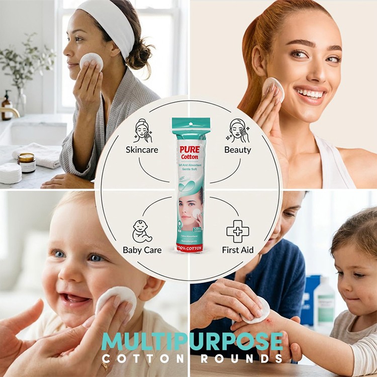 Wholesale Disposable Facial Cleansing 3 Layer High Quality Cotton Pads for Makeup Remover Skin Care Cosmetic V21 V22