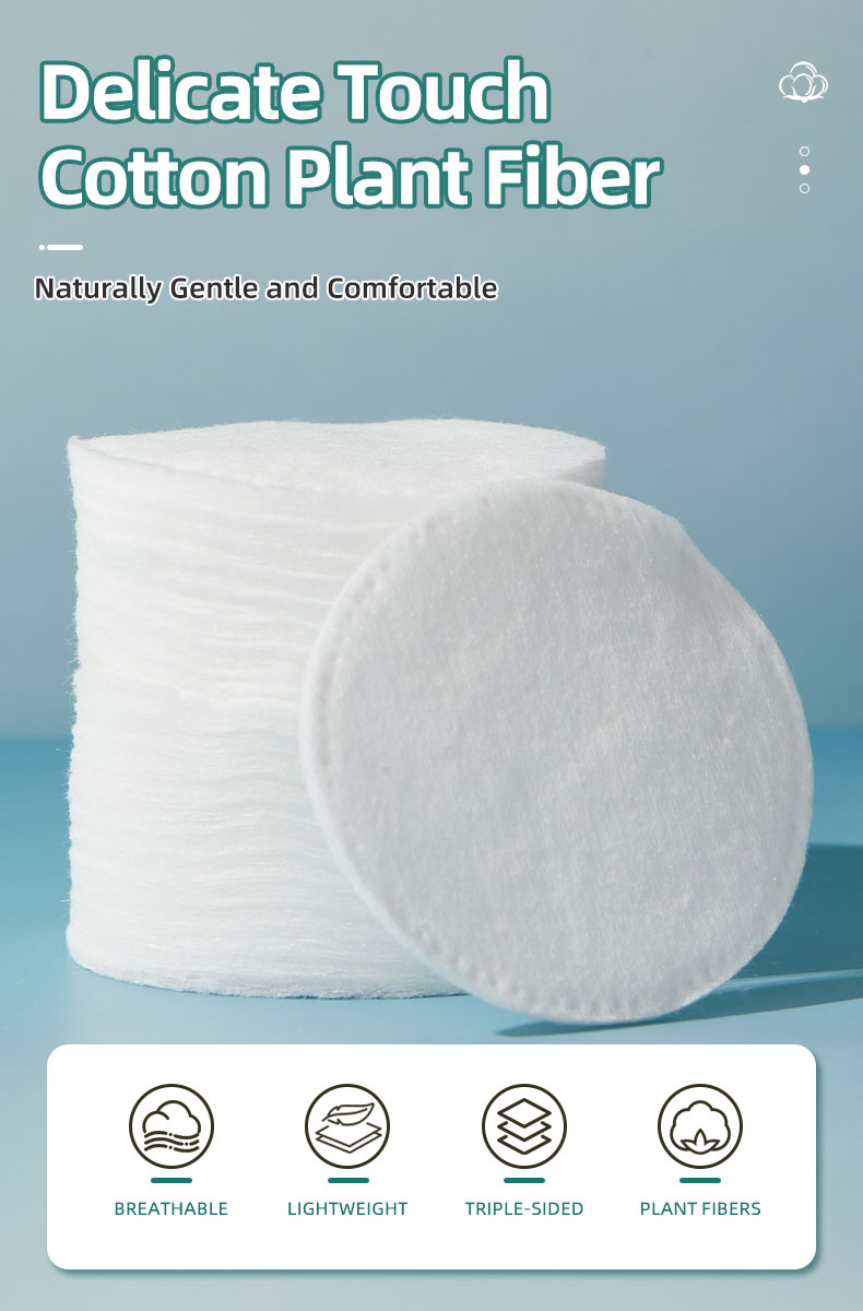 Wholesale Disposable Facial Cleansing 3 Layer High Quality Cotton Pads for Makeup Remover Skin Care Cosmetic V31