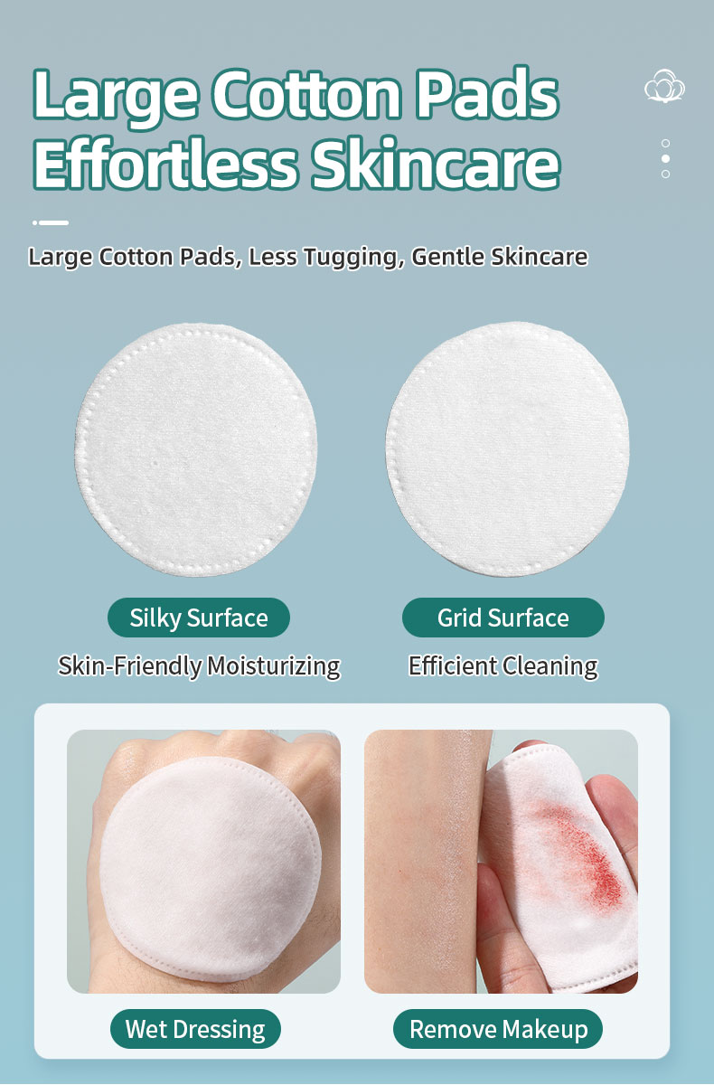Wholesale Disposable Facial Cleansing 3 Layer High Quality Cotton Pads for Makeup Remover Skin Care Cosmetic V31