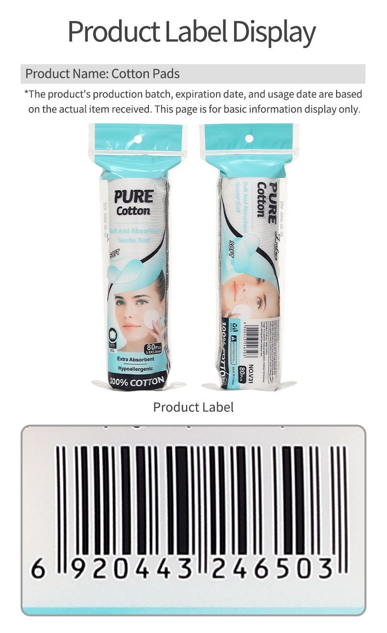 Wholesale Disposable Facial Cleansing 3 Layer High Quality Cotton Pads for Makeup Remover Skin Care Cosmetic V31