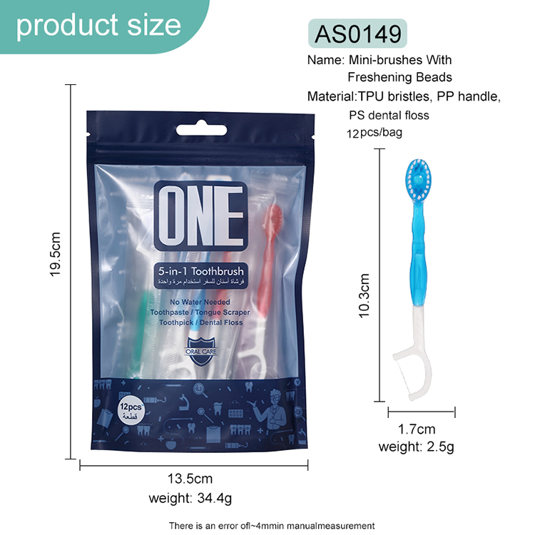 Hot Sale Burst Bead Toothbrush 12 Pcs Per Pack Custom Toothbrushes With Logo AS0149