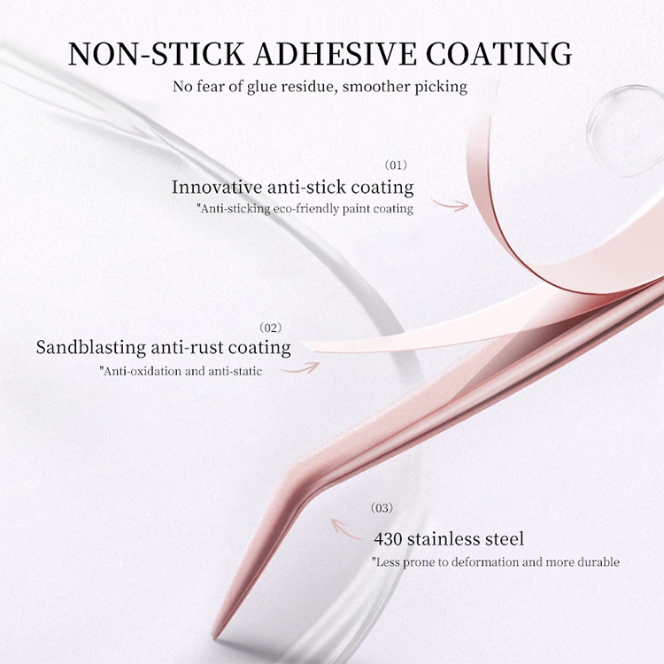 Eyelash Tweezer Y079 Beauty Tool Stainless Steel Pointed False Eyelash Clip Beauty Tweezers With Protective Case