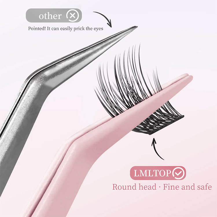 Eyelash Tweezer Y079 Beauty Tool Stainless Steel Pointed False Eyelash Clip Beauty Tweezers With Protective Case