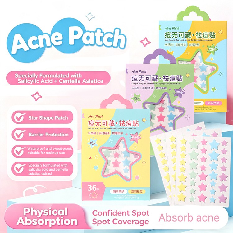 New Hydrocolloid Salicylic Acid Acne Pimple Patch Facial Acne Treatment Dots for Invisible Breathable Vegan Patch For Korean Y026