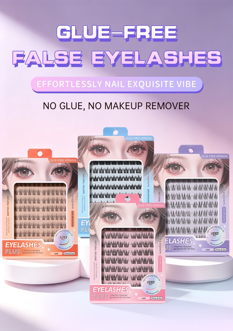 Self Adhesive Eyelashes Reusable No Glue Lashes Reusable Waterproof No Glue Press-On Eyelash Strips Clusters for Makeup Beginner Y074 Self Adhesive Eyelashes Reusable No Glue Lashes Reusable Waterproof No Glue Press-On Eyelash Strips Clusters for Makeup Beginner Y074
