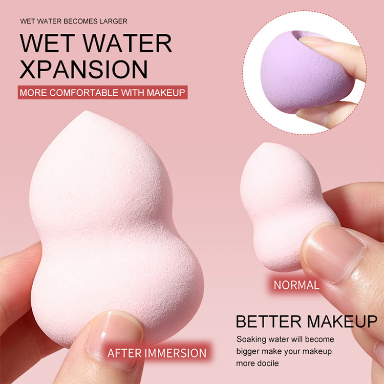 3in1 Small Water-Drop Teardrop Makeup Sponge Facial Make up Cotton-soft Powder Puff Coverage Blender for Foundation Cushion Y067