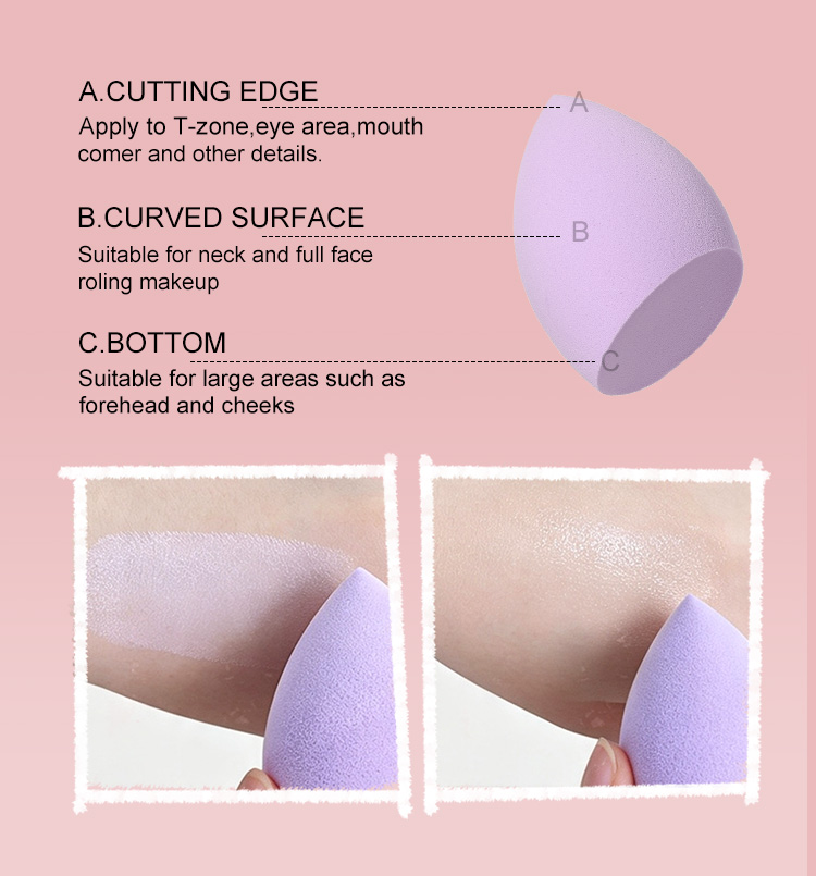 3in1 Small Water-Drop Teardrop Makeup Sponge Facial Make up Cotton-soft Powder Puff Coverage Blender for Foundation Cushion Y067