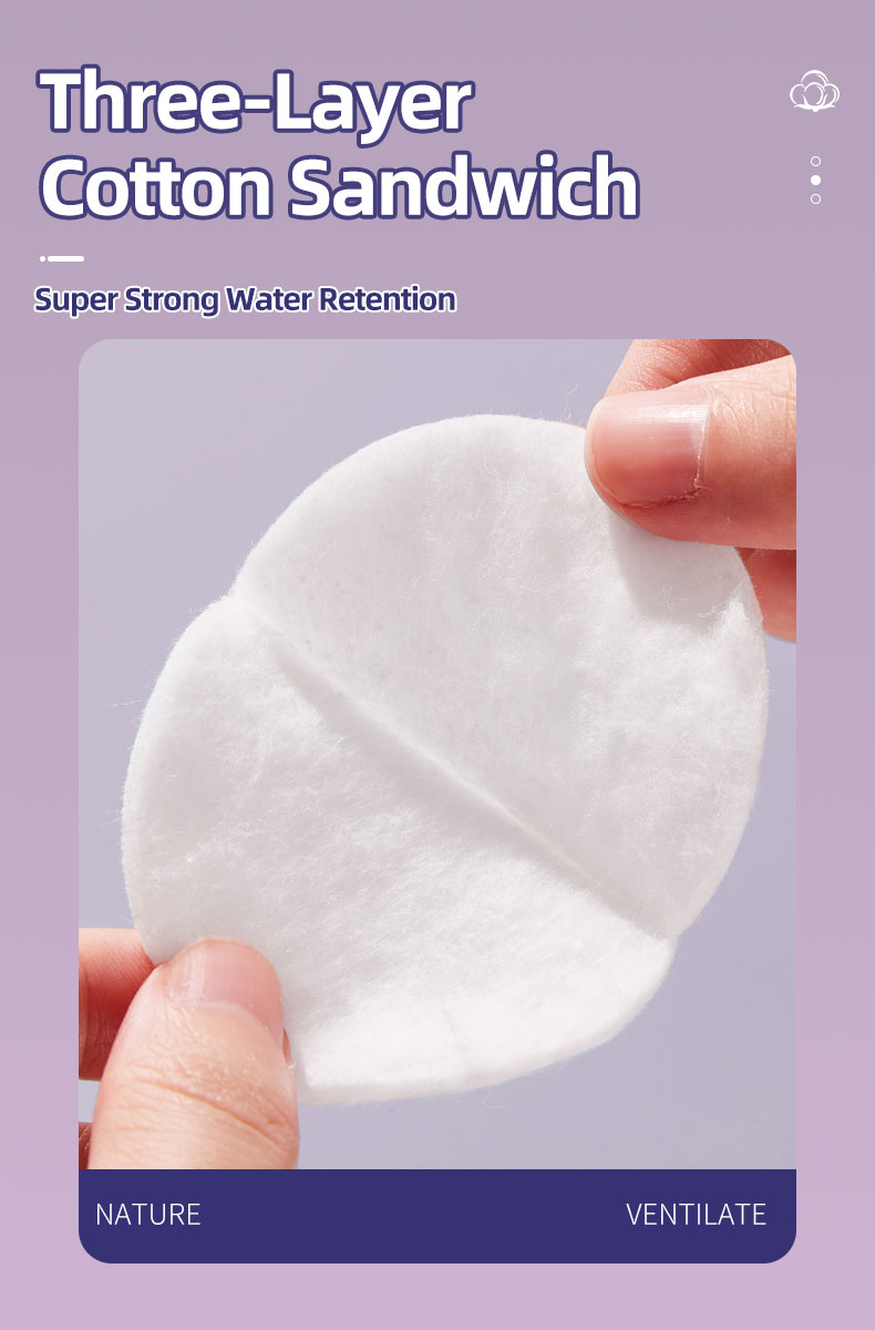50-120pcs Biodegradable Disposable Makeup Cotton Pads Soft Eco Friendly Organic Round Cotton Pads for Face Nail Makeup Remover SY444