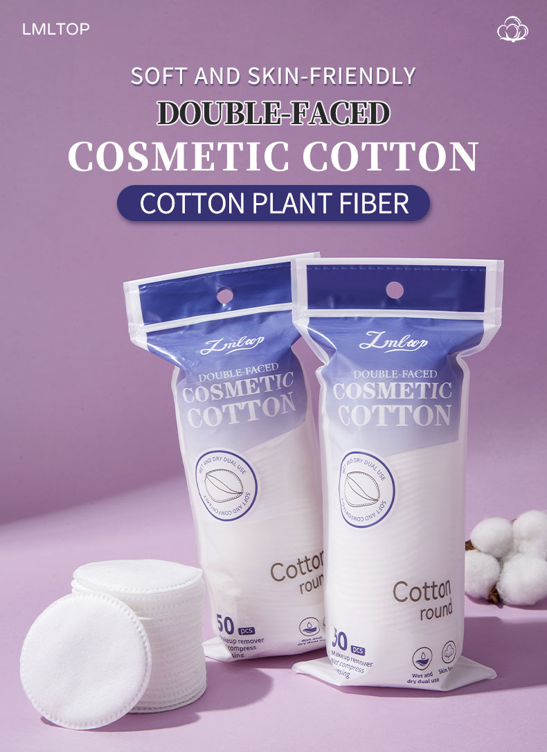 50-120pcs Biodegradable Disposable Makeup Cotton Pads Soft Eco Friendly Organic Round Cotton Pads for Face Nail Makeup Remover SY444