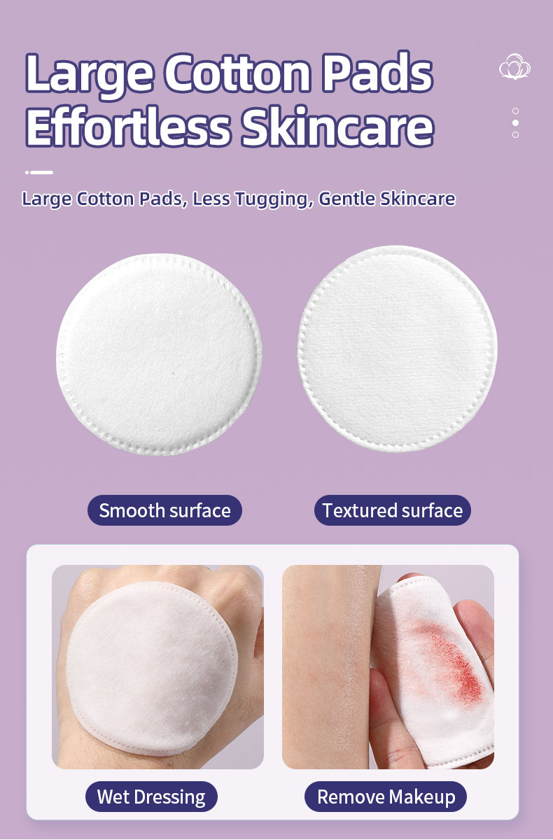 50-120pcs Biodegradable Disposable Makeup Cotton Pads Soft Eco Friendly Organic Round Cotton Pads for Face Nail Makeup Remover SY444