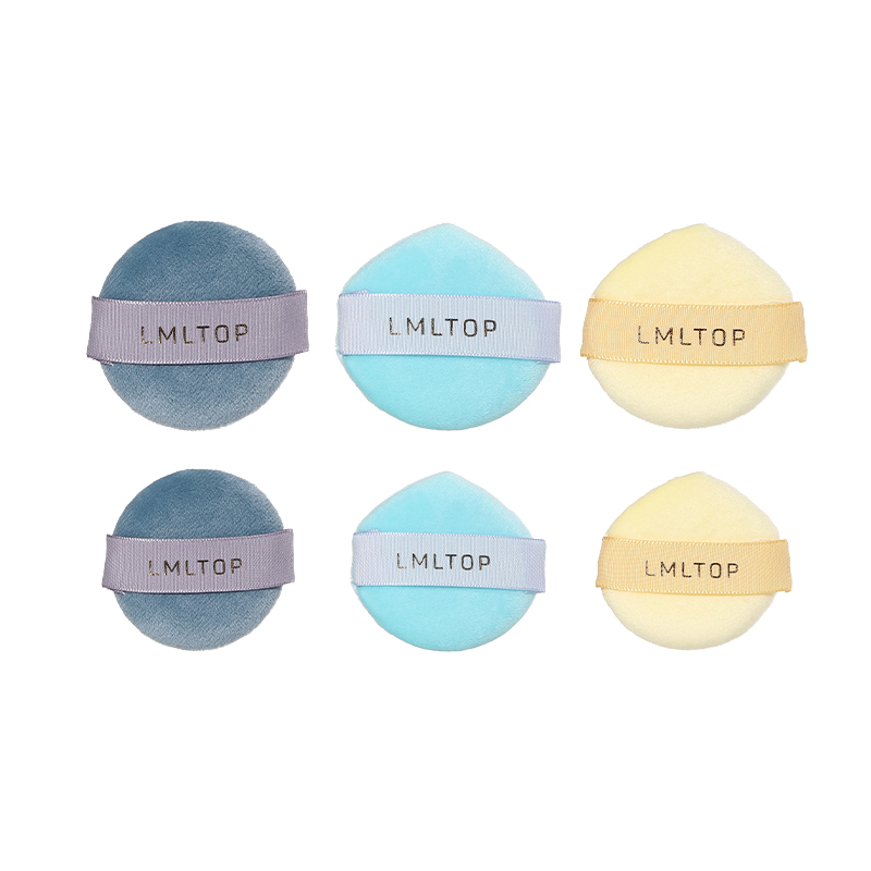 In Stock Multi-Shape Velvet Cosmetic Puffs Makeup Tool High Density Cotton Flocking Puff Facial Loose Powder Soft With Box Y082