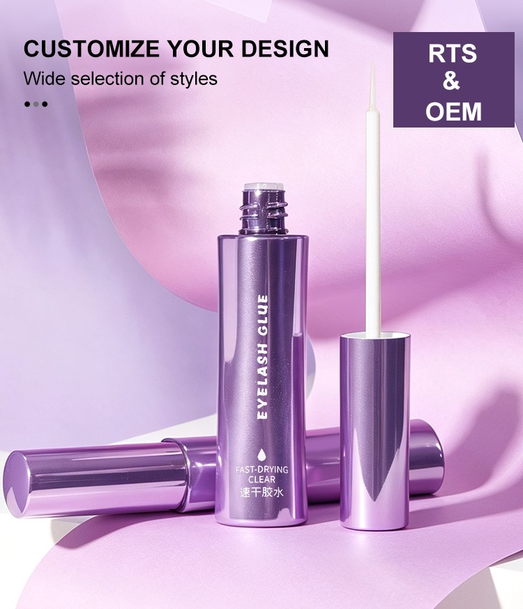 LMLTOP Custom Logo Eyelash Glue Long Lasting Waterproof Clear Lash Adhesive Small Brush Applicator False Lash Glue for Beginner Y090