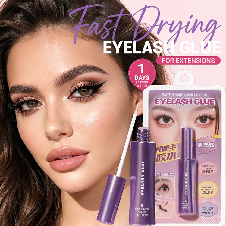 LMLTOP Custom Logo Eyelash Glue Long Lasting Waterproof Clear Lash Adhesive Small Brush Applicator False Lash Glue for Beginner Y090