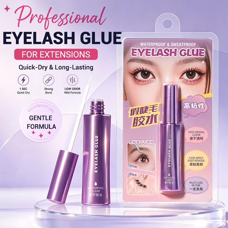 LMLTOP Custom Logo Eyelash Glue Long Lasting Waterproof Clear Lash Adhesive Small Brush Applicator False Lash Glue for Beginner Y090