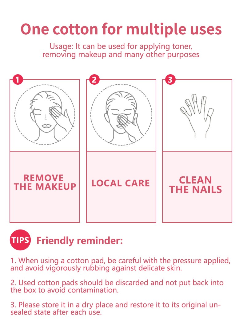 LMLTOP 50/80/120Pcs Disposable Cosmetic Cotton Pads Cotton Round Facial Pads Portable Makeup Remover Cotton Pads For Beauty Use V32 V34 V35