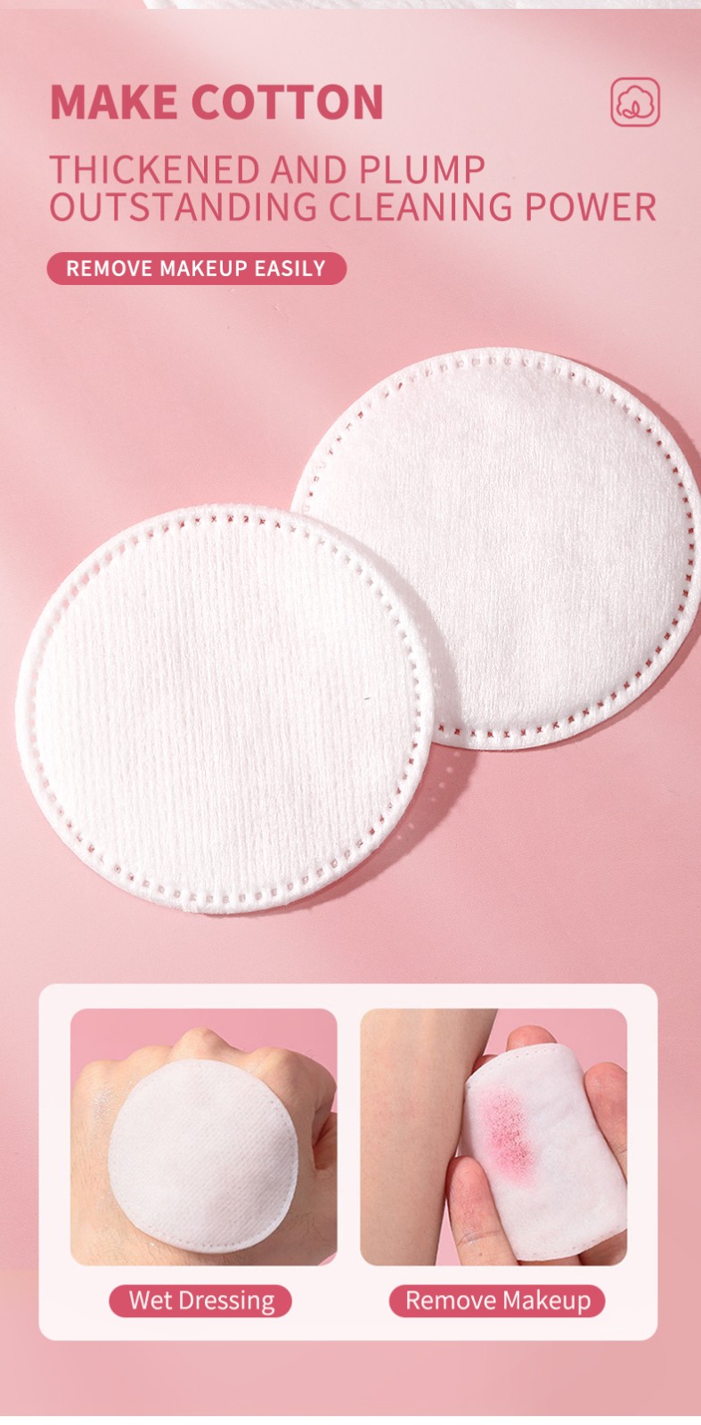 LMLTOP 50/80/120Pcs Disposable Cosmetic Cotton Pads Cotton Round Facial Pads Portable Makeup Remover Cotton Pads For Beauty Use V32 V34 V35