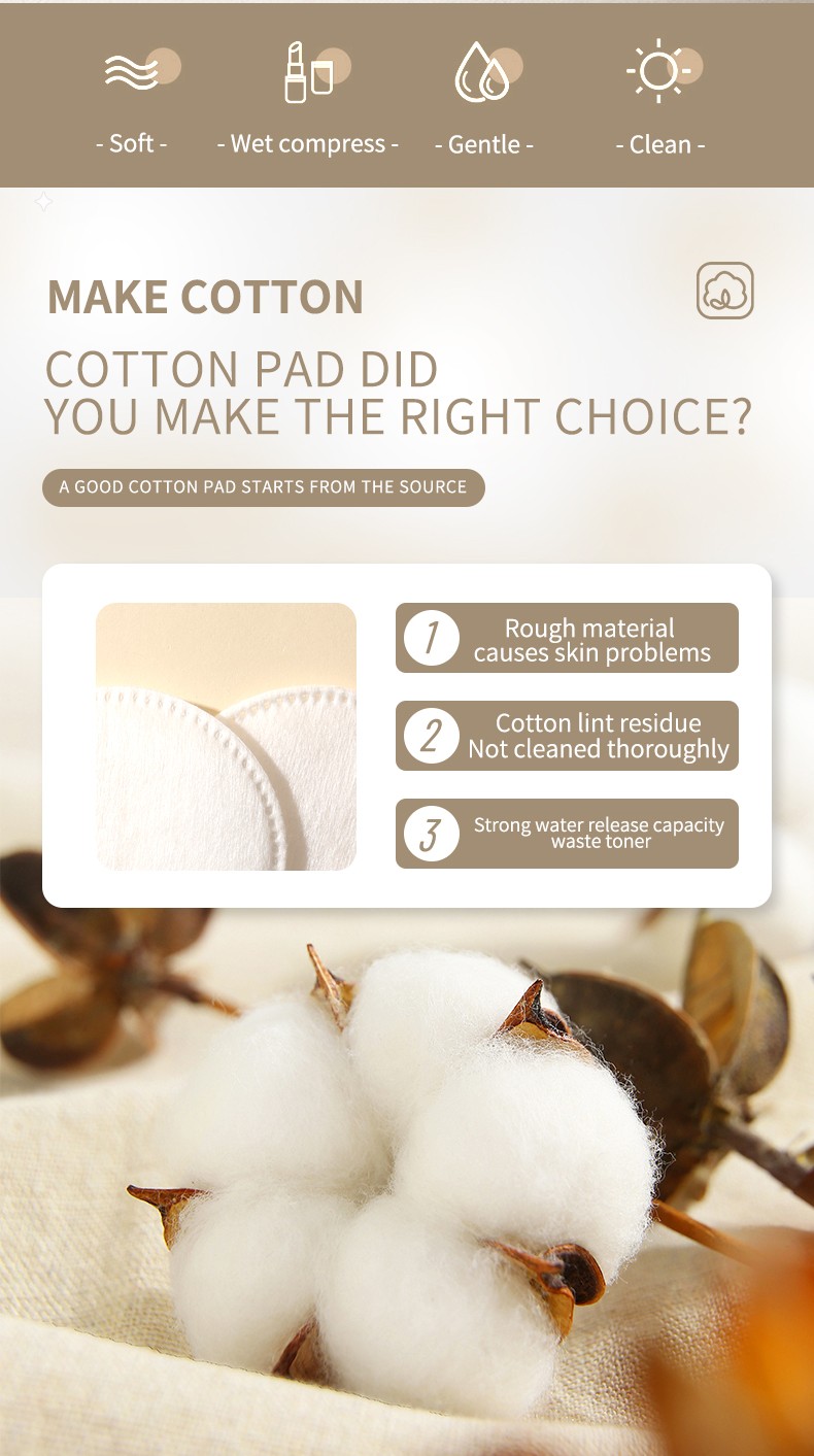 YOUSHA Round Cotton Makeup Pads 100% Pure Cotton Super Soft High Absorbency Toner Application and Makeup Removing Cotton Pads YS2875