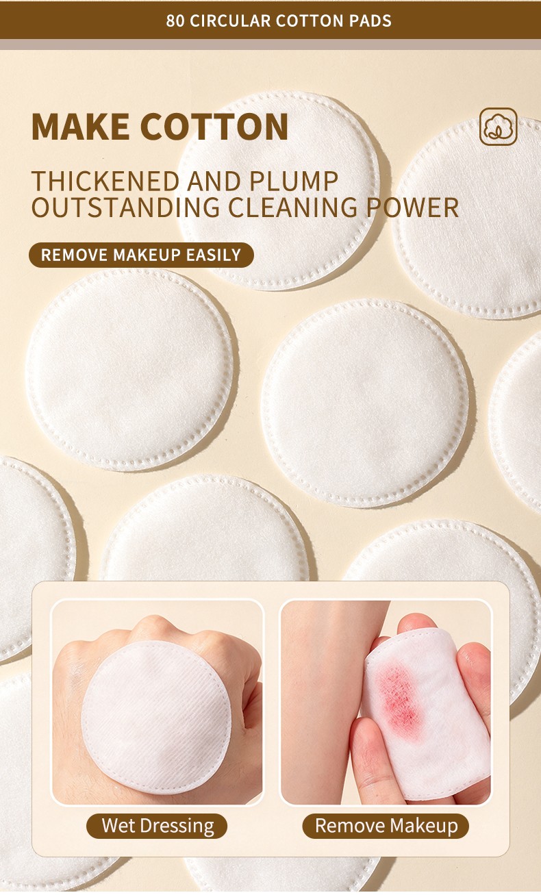 YOUSHA Round Cotton Makeup Pads 100% Pure Cotton Super Soft High Absorbency Toner Application and Makeup Removing Cotton Pads YS2875