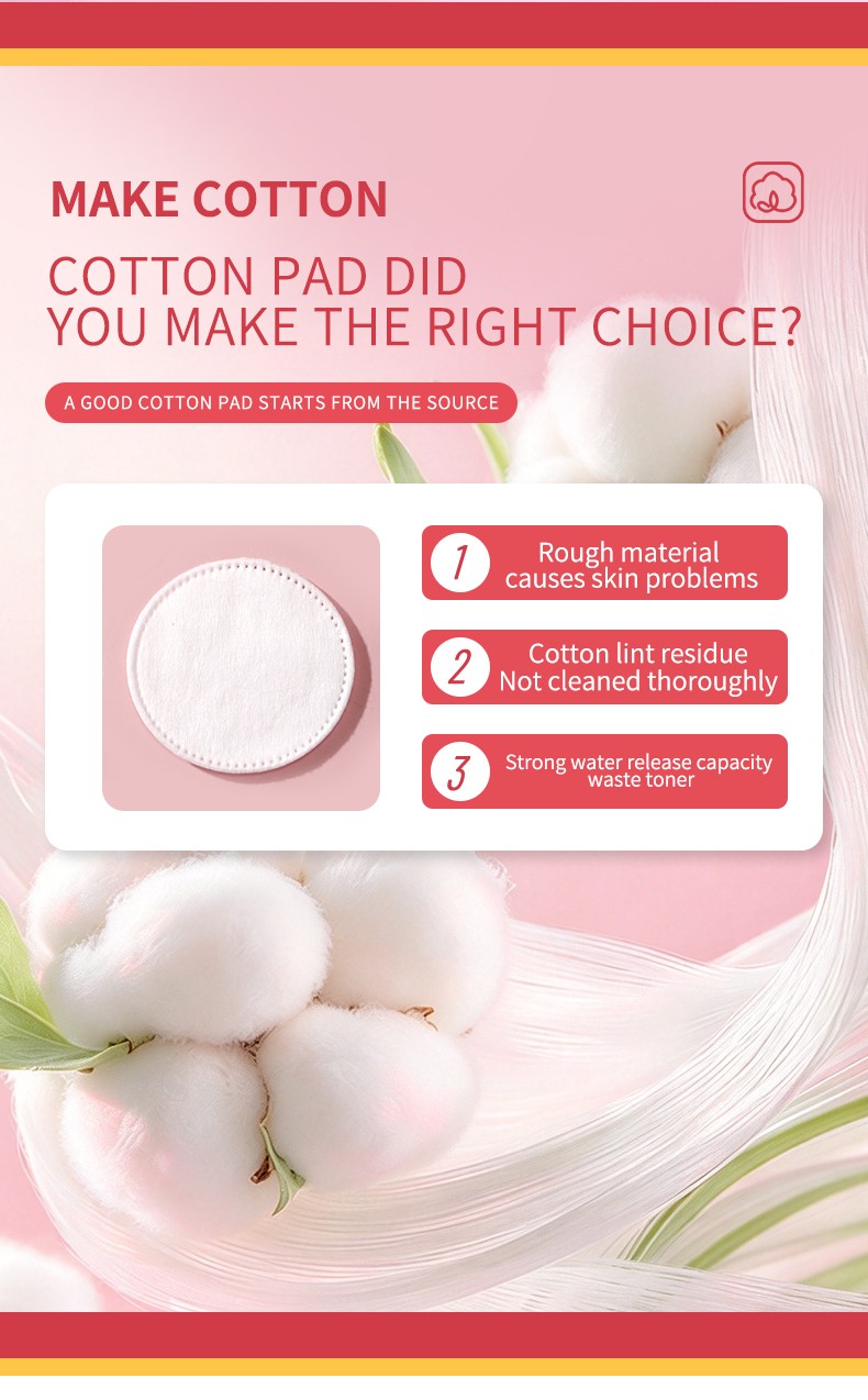 Jieliesi Wholesale Cotton Make-up Pads Round Shape Soft Absorbing Facial Cleansing Pads Disposable Makeup Remover Cotton Pads JLS4176 JLS6248 JLS1985