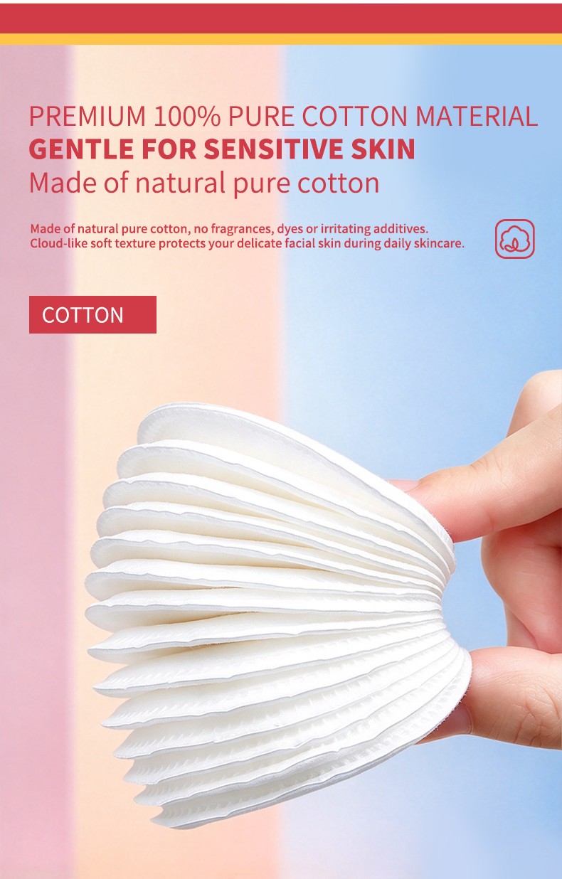 Jieliesi Wholesale Cotton Make-up Pads Round Shape Soft Absorbing Facial Cleansing Pads Disposable Makeup Remover Cotton Pads JLS4176 JLS6248 JLS1985