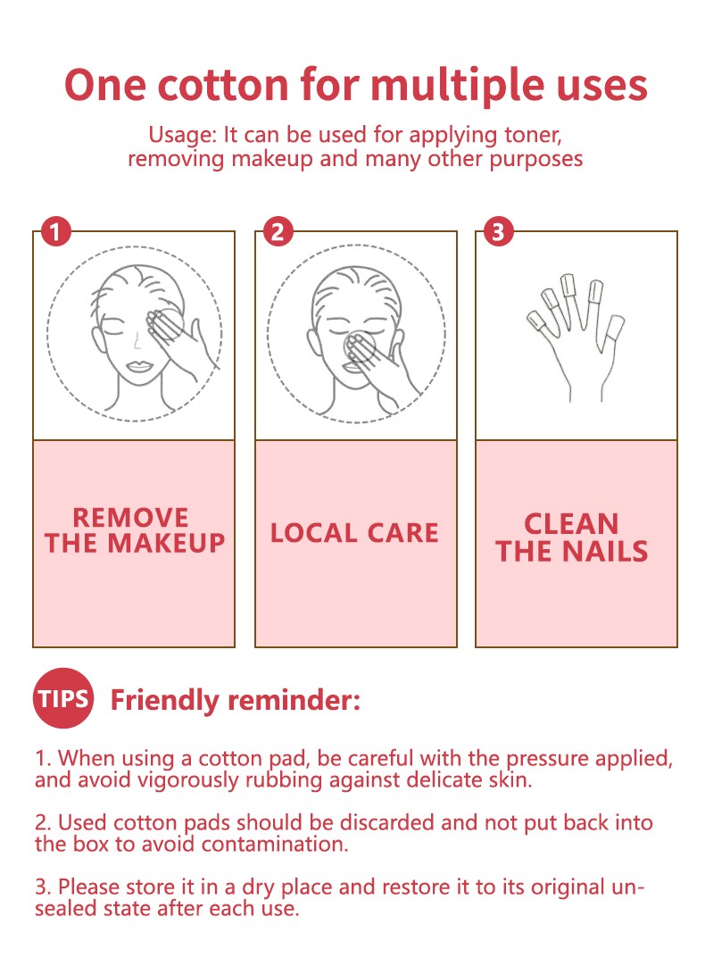 Jieliesi Wholesale Cotton Make-up Pads Round Shape Soft Absorbing Facial Cleansing Pads Disposable Makeup Remover Cotton Pads JLS4176 JLS6248 JLS1985