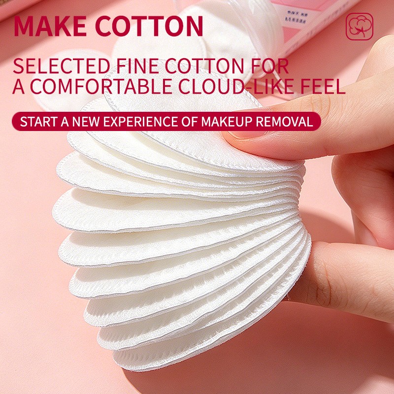 Spunlace Round 3-Layer Soft Skin-Friendly Cotton Pads, for Makeup Removal, Nail Polish