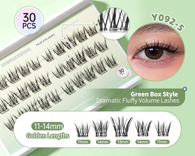 Self Adhesive Eyelashes Reusable No Glue Lashes Reusable Waterproof No Glue Press-On Eyelash Strips Clusters for Makeup Beginner Y092