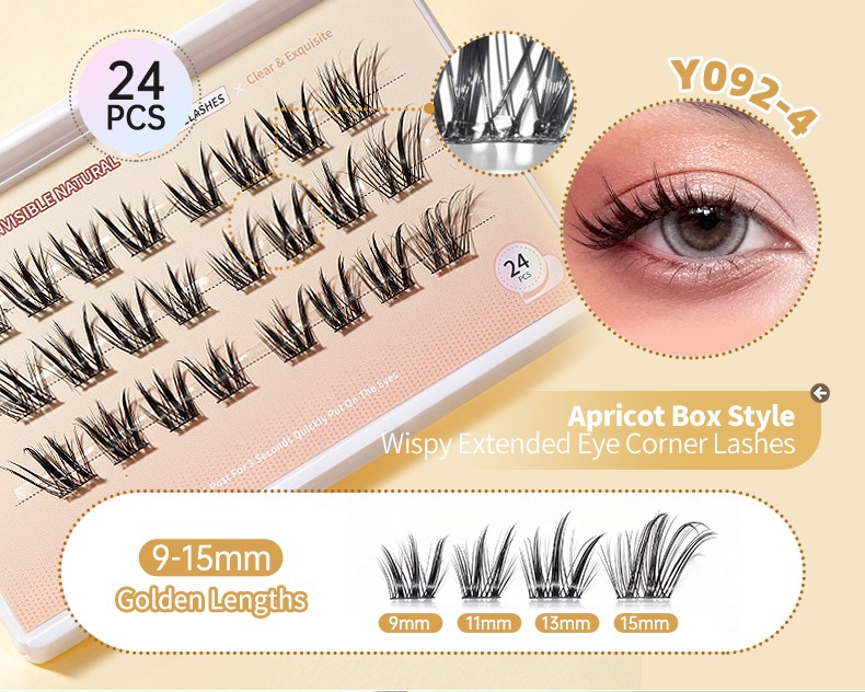 Self Adhesive Eyelashes Reusable No Glue Lashes Reusable Waterproof No Glue Press-On Eyelash Strips Clusters for Makeup Beginner Y092