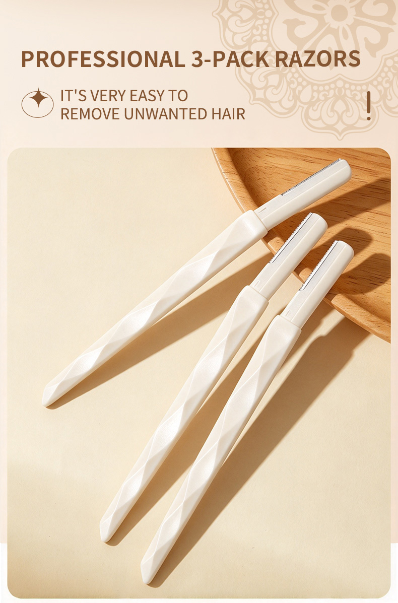 Wholesale Professional Eyebrow razor Kit Stainless Steel Slanted Tip Hair Face Remover Eyebrow Shaving Trimmer