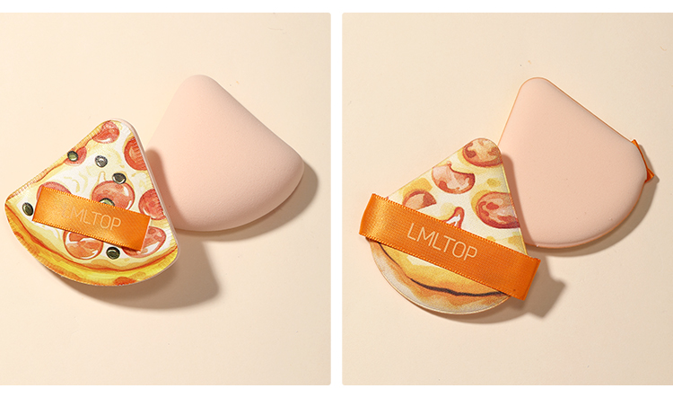 LMLTOP 6 Pcs Cute Pizza Design Makeup Sponge Puff Soft Cosmetic Powder Puff Set Reusable Blender Tool for Women Facial Makeup Y001