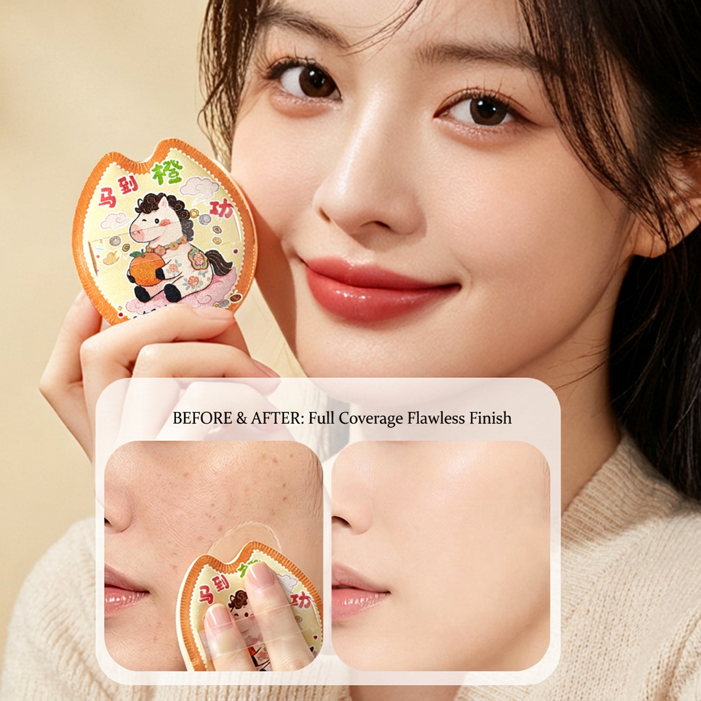 LMLTOP Cute Printed Marshmallow Makeup Sponge Water Plump Fluffy Powder Puff Wet Dry Dual Use with Portable Plastic Carry Box Y061