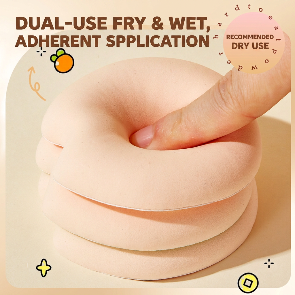 LMLTOP Cute Printed Marshmallow Makeup Sponge Water Plump Fluffy Powder Puff Wet Dry Dual Use with Portable Plastic Carry Box Y061