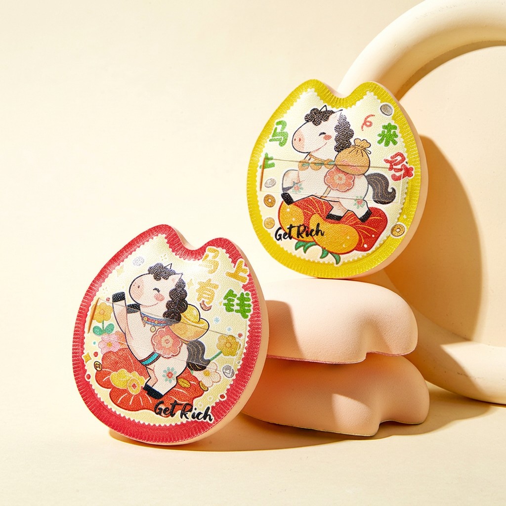LMLTOP Cute Printed Marshmallow Makeup Sponge Water Plump Fluffy Powder Puff Wet Dry Dual Use with Portable Plastic Carry Box Y061