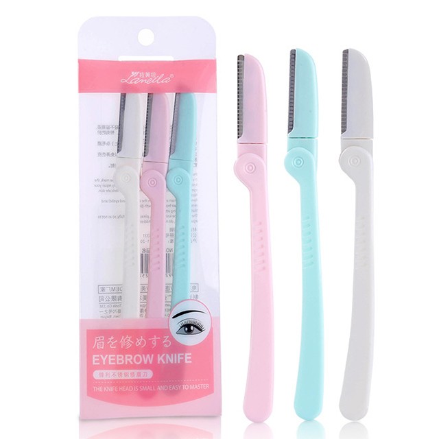 Lameila Private Label Eyebrow Trimmer Blades Shaver Knife Blade Shaper 3pcs Makeup Eye Brow Shaping Face Razor A920