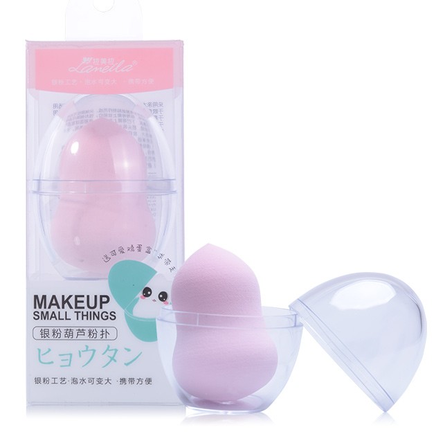 Lameila Wholesale Gourd Shape Soft Makeup Sponge Egg Foundation Makeup Sponge With Plastic Holder A782