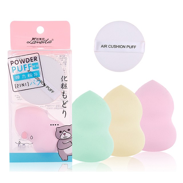 Lameila air cushion puff powder gourd shape beauty egg sponge set large pink latex free makeup sponge blender A79949