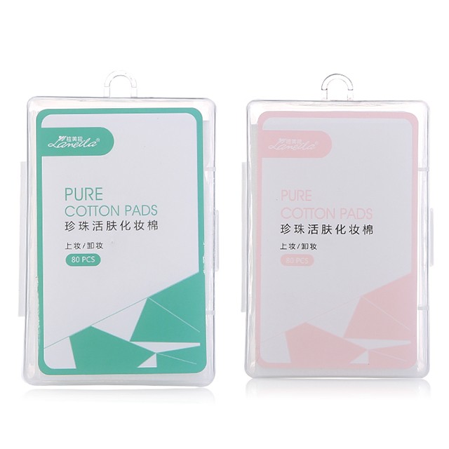 Cartoon Boxed 80 pieces Makeup Cotton Factory Price Bulk Cosmetic Facial Cotton Pad Disposable Makeup Remover Pads