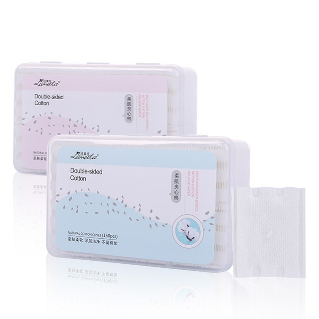 150pcs Disposable Cosmetic Organic Cotton Pad Square Washable Makeup Pad Face Deep Clean Pad B195